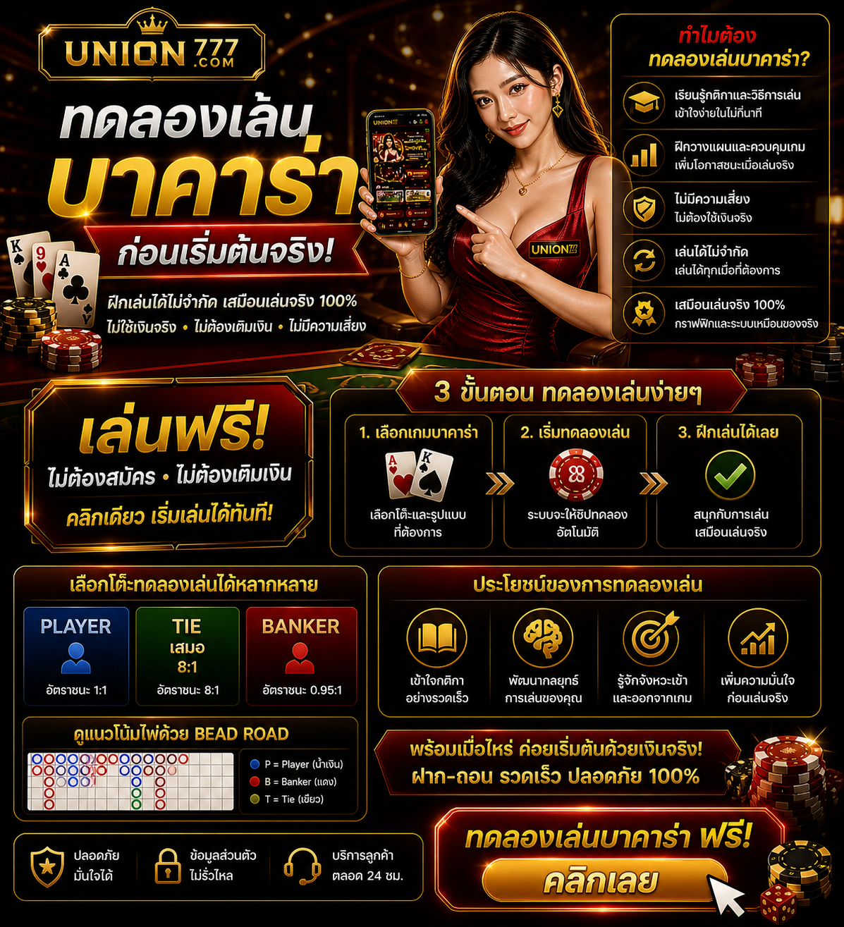 ทดลองเล่นบาคาร่า ก่อนเริ่มต้นจริง