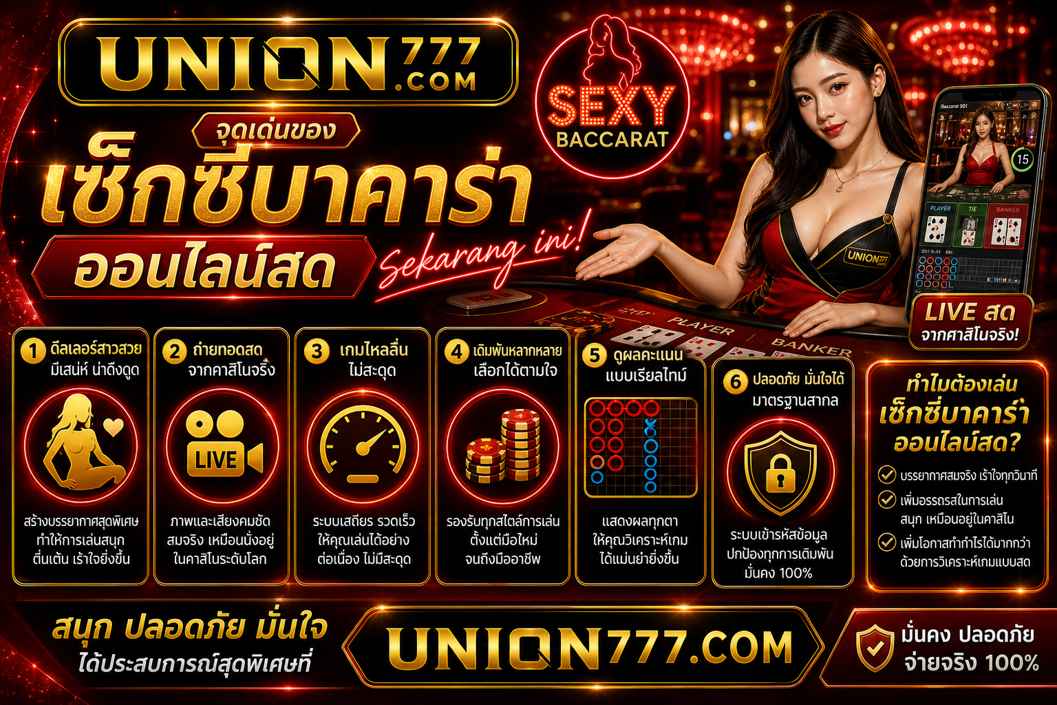 จุดเด่นของเซ็กซี่บาคาร่าออนไลน์สด